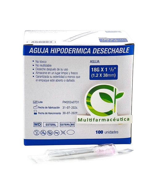 Aguja Hipodérmica 18 G X 1-1/2 Life Care