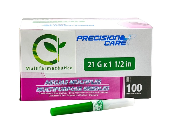 Aguja Múltiple Vacutainer 21 G X 1-1/2 Precision Care