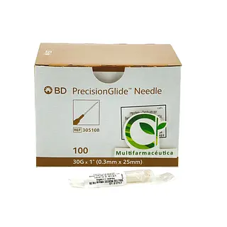 Aguja Hipodérmica 30 G X 1 Becton Dickinson Ref: 305108