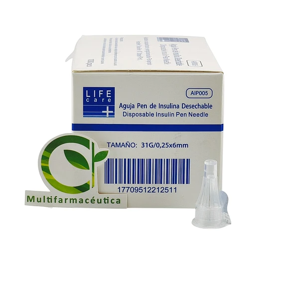 Aguja Para Pen Insulina 31 G X 6 Mm Life Care