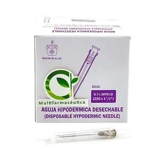 Aguja Hipodérmica 22 G X 1-1/2 Well