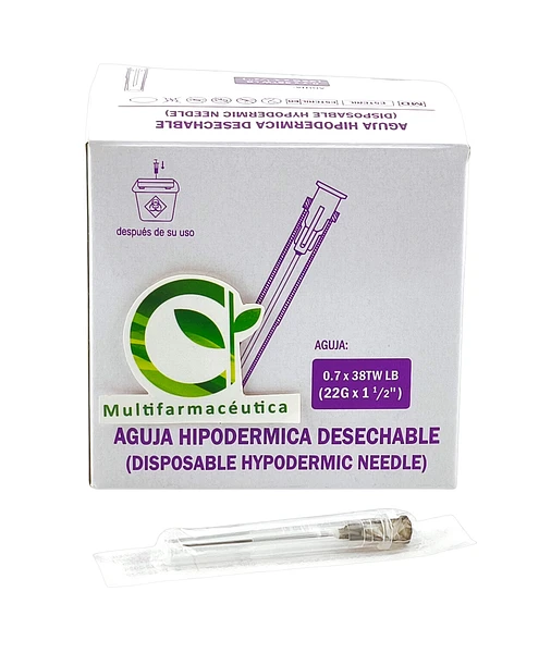Aguja Hipodérmica 22 G X 1-1/2 Well