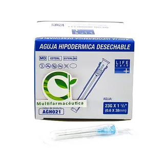 Aguja Hipodérmica 23 G X 1-1/2 Life Care