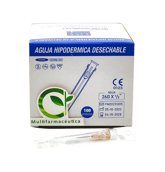 Aguja Hipodérmica 26 G X 1/2 Life Care