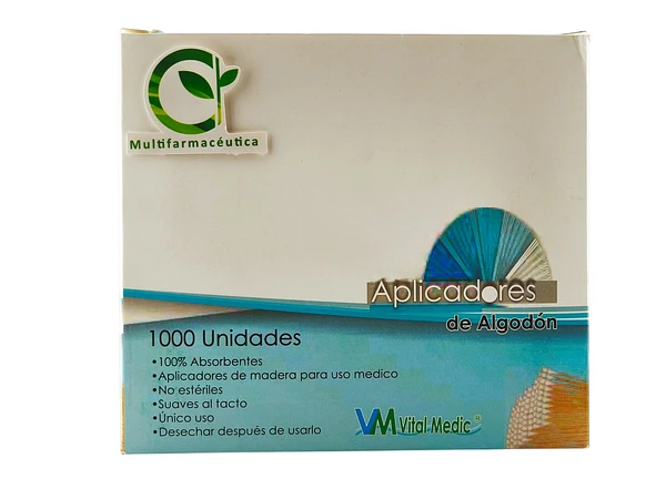 Aplicadores De Madera Caja X 50 Paq X 20 Und Vital Medic
