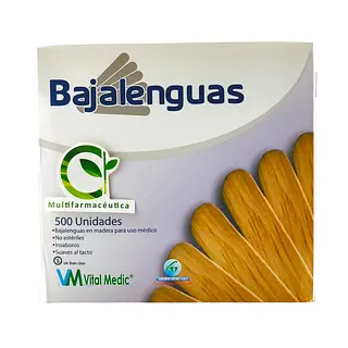 Bajalenguas En Madera Caja X 25 Paq X 20 Und Vital Medic