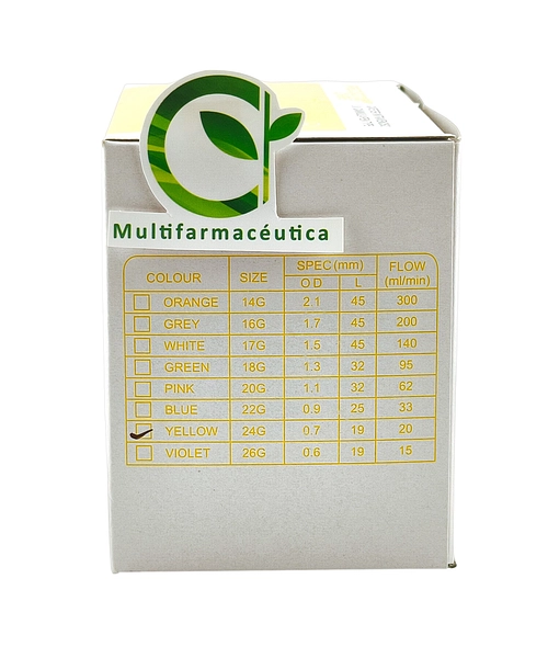 Catéter Intravenoso 24 G X 19 Mm X 25 Und Precision Care