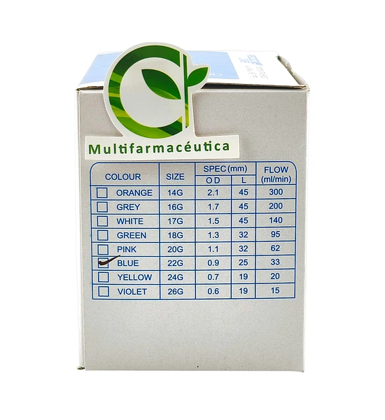 Catéter Intravenoso 22 G X 25 Mm X 50 Und Precision Care