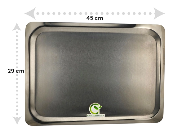 Bandeja Para Instrumental De 29 Cm X 45 Cm Acero Quirurgico