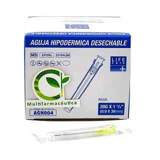 Aguja Hipodérmica 20 G X 1-1/2 Life Care