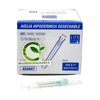 Aguja Hipodérmica 21 G X 1 Life Care