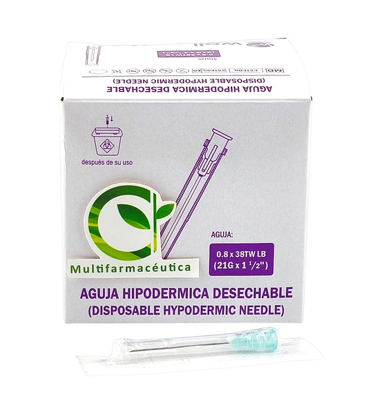 Aguja Hipodérmica 21 G X 1-1/2 Well