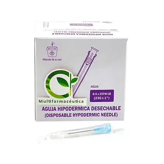 Aguja Hipodérmica 23 G X 1 Well