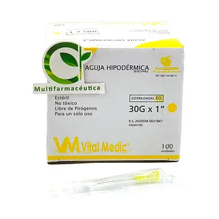 Aguja Hipodérmica 30 G X 1 Vital Medic
