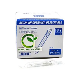 Aguja Hipodérmica 27 G X 1 Life Care