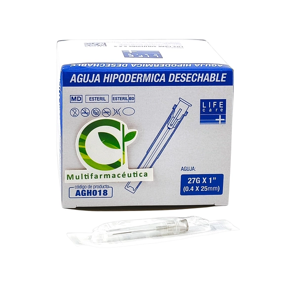 Aguja Hipodérmica 27 G X 1 Life Care
