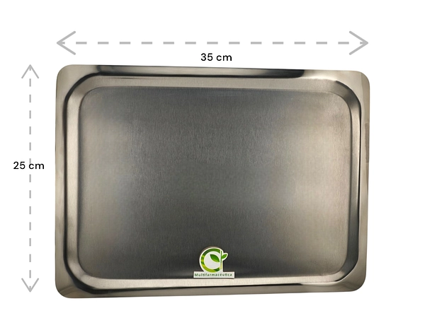 Bandeja Para Instrumental De 35 Cm X 25 Cm Acero Quirurgico