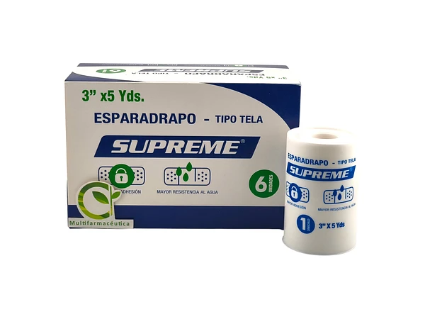 Esparadrapo Tela Blanco 3" X 5yd (7.6 X 457cm) Cja 6 Protex