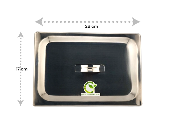 Cubeta Con Tapa De 26 Cm X 17 Cm Acero Inoxidable 304