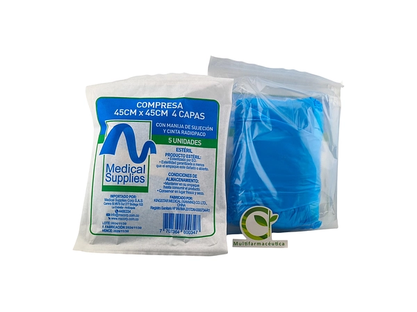Compresa Esteril 45 X 45 Cm Sob X 5 Rx Medical Supplies