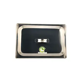 Cubeta Con Tapa De 30 Cm X 20 Cm Acero Inoxidable 304