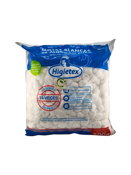 Algodón En Torundas 500 Grs Higietex