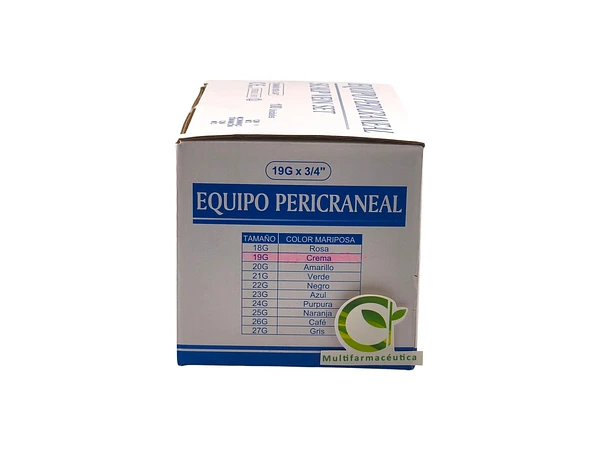 Equipo Pericraneal 19g X 3/4 Color Crema Importado