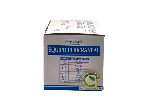 Equipo Pericraneal 19g X 3/4 Color Crema Importado