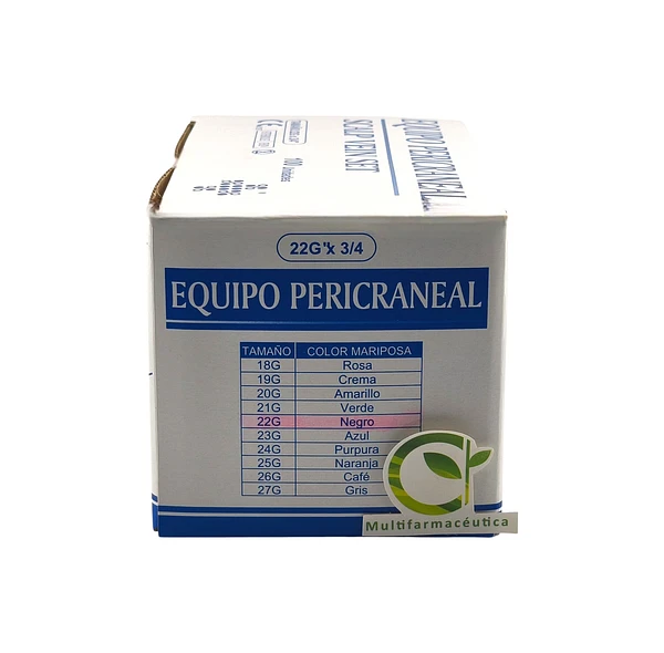 Equipo Pericraneal 22g X 3/4 Color Negro Importado