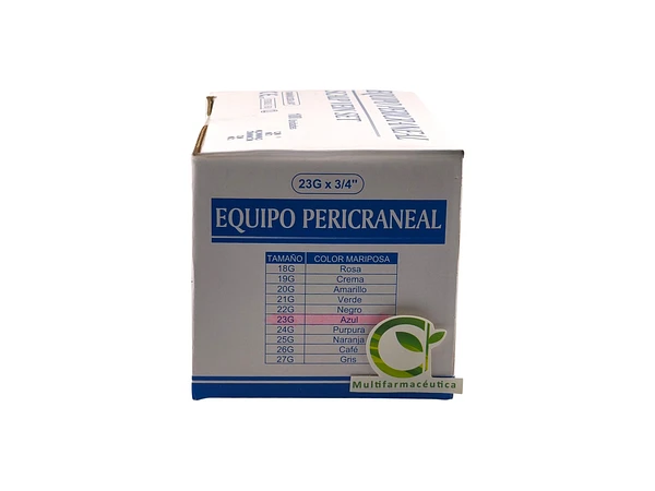 Equipo Pericraneal 23g X 3/4 Color Azul Importado