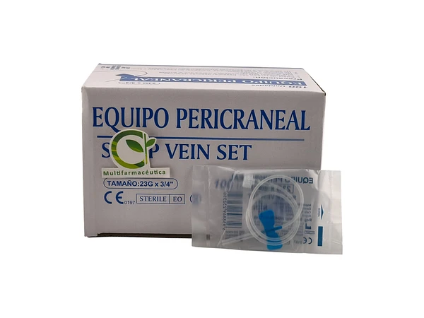 Equipo Pericraneal 23g X 3/4 Color Azul Importado