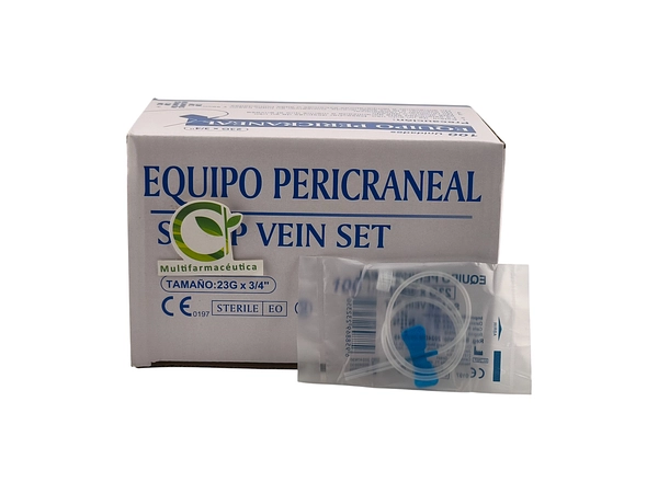 Equipo Pericraneal 23g X 3/4 Color Azul Importado
