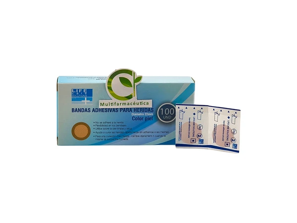 Cura Adhesiva Redonda 2,2 Cm Color Piel Life Care