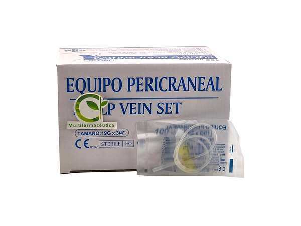 Equipo Pericraneal 19g X 3/4 Color Crema Importado