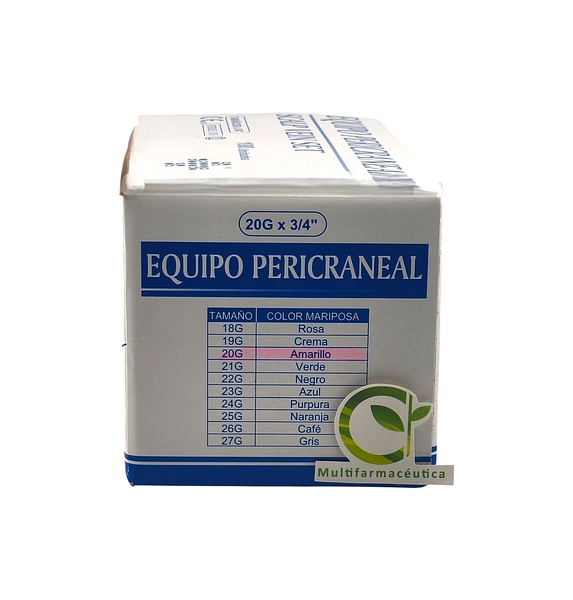 Equipo Pericraneal 20g X 3/4 Color Amarillo Importado