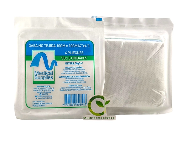 Gasa Esteril No Tejida 4" X 4" Sob X 5 Und Medical Supplies