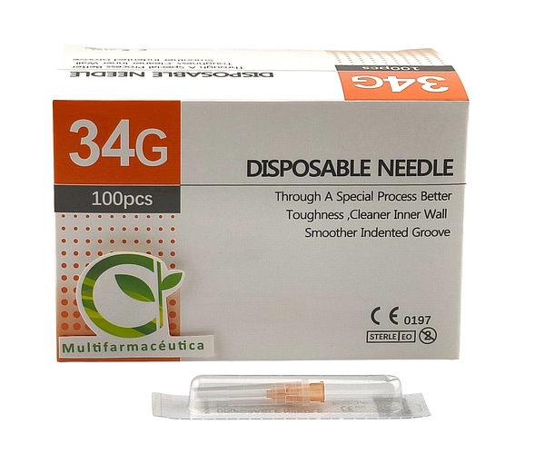 Aguja Hipodérmica 34g X 4mm Caja X 100 Unds
