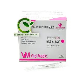 Aguja Hipodérmica 16 G X 1/2 Vital Medic