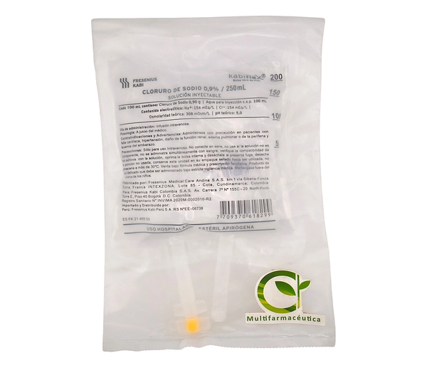 Cloruro De Sodio 0.9% Solución Salina 250ml Fresenius Unidad