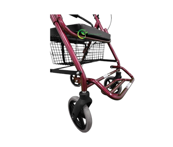 Caminador 4 Ruedas Con Asiento Y Descansa Pies Mul-Fs965lh-B