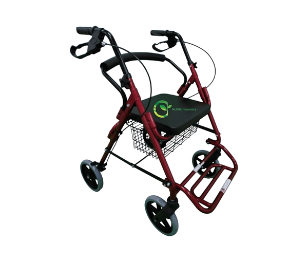 Caminador 4 Ruedas Con Asiento Y Descansa Pies Mul-Fs965lh-B