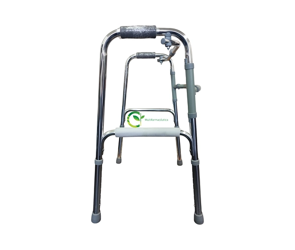 Caminador Plegable Importado Paso A Paso Plata Mul-Fs913l