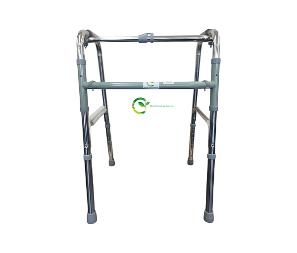Caminador Plegable Importado Paso A Paso Plata Mul-Fs913l