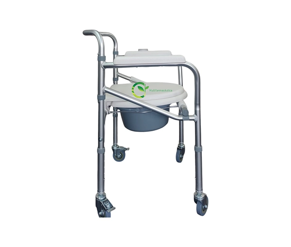 Silla Sanitaria En Aluminio Con Rodachines Mul-Fs696l