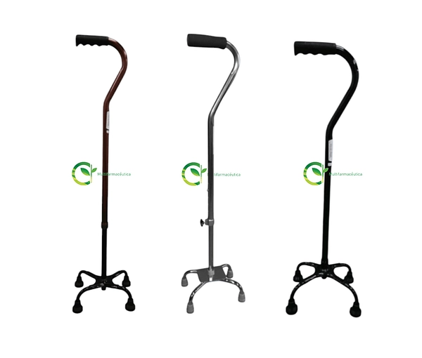 Bastón 4 Apoyos En Aluminio Cuello Cisne Mul-Fs9212l