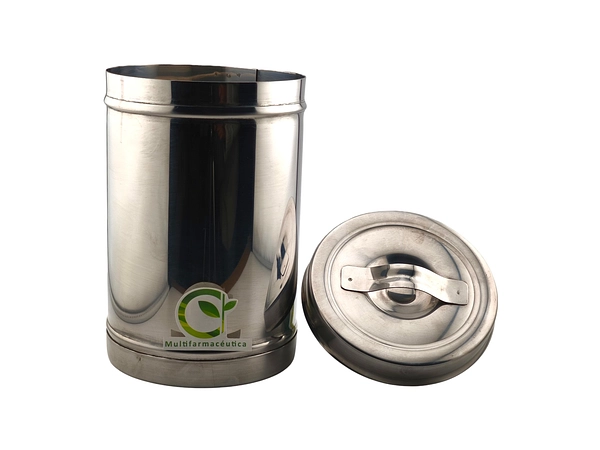 Tarro Algodonero Con Tapa De 12 X 18 Acero Inoxidable