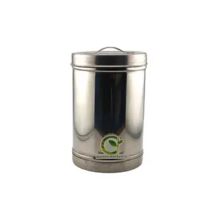 Tarro Algodonero Con Tapa De 12 X 24 Acero Inoxidable