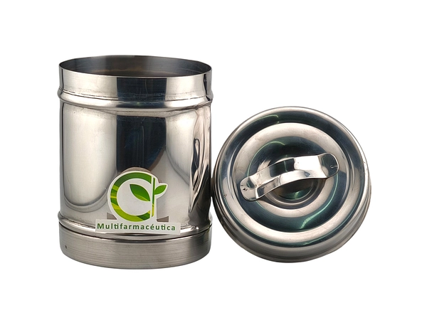 Tarro Algodonero Con Tapa De 10 X 12 Acero Inoxidable