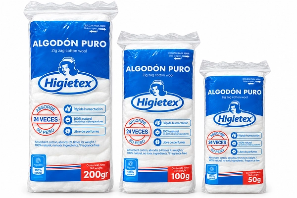Algodón Zig Zag Higietex 50, 100 y 200 g