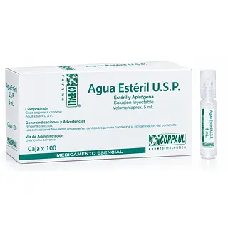 Agua Estéril para Inyección 5 ml Corpaul